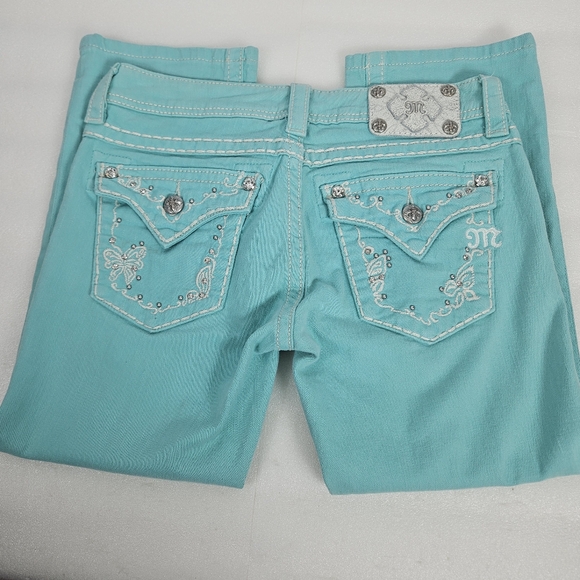Rare Miss Me mint green capri jeans JP5415P3 Size 28 - Picture 12 of 15